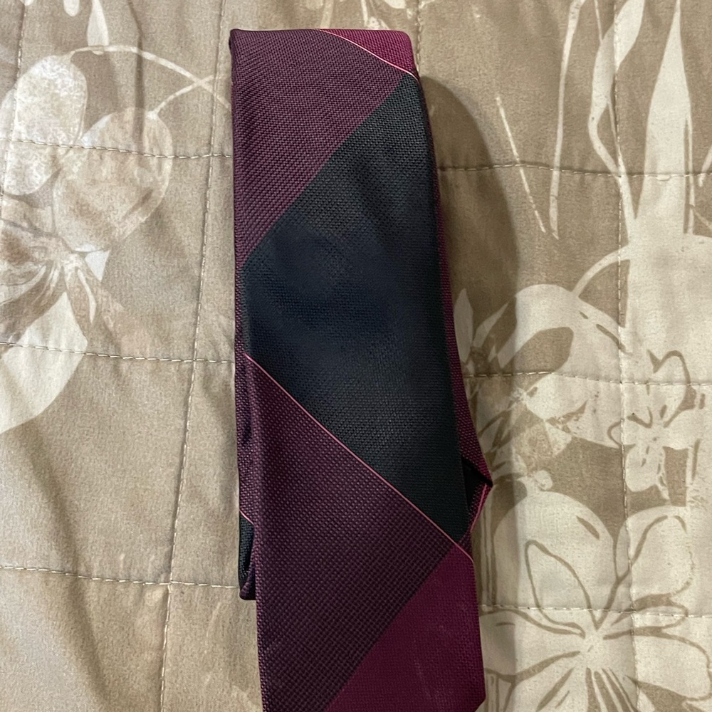 JFerrar black and pink plaid tie